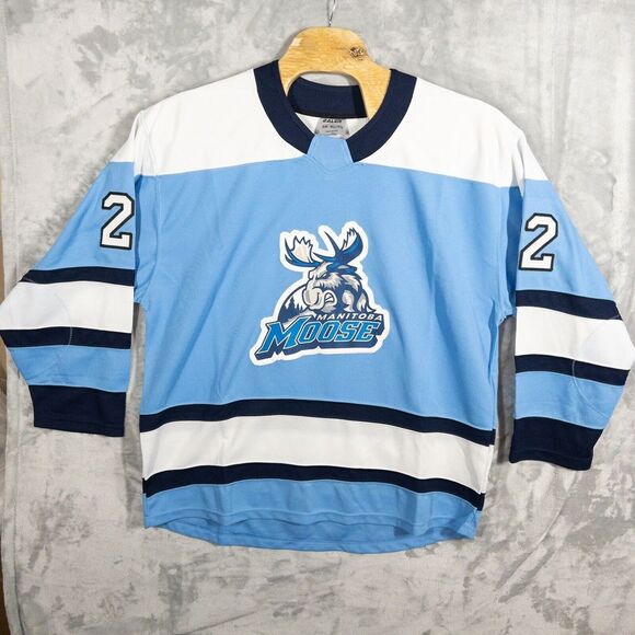 Earler Stitched AHL Manitoba‎ Moose Jersey Winnipeg Jets NHL Mens XL